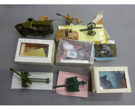 11 Vintage die-cast military vehicles and artillery including Britains, Dinky and Matchbox and Corgi (overall gd-vg)