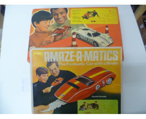 Boxed Mattel Computacar and boxed Hasbro Amaze-a-Matics