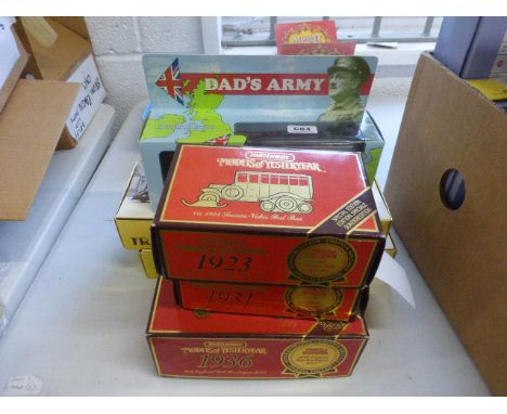 Three boxed Matchbox Models of Yesteryear to include Y10, YS9 and Y16 plus boxed Corgi Transport of the 30's x 2 and Corgi Da