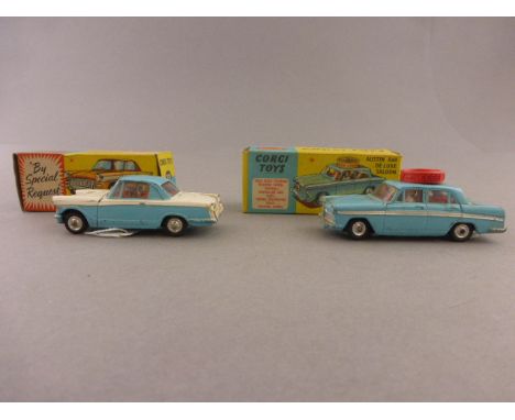 Two boxed Corgi die-cast vehicles comprising of 236 Motor School Car and 231 Triumph Herald Coupe (gd with paint loss, boxes 