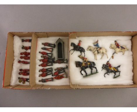 Collection of 27 vintage metal soldiers including 5 x on horseback and guards