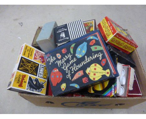 Lovely collection of vintage small games and card games to including Triang Check Lines, Waddingtons Lexicon Cards, Pepys Lit