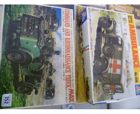Six vintage boxed 1:35 model kits comprising of Max 3505-0800, Italaerei H-2100 & Italaerei H2114, plus three boxed vintage I
