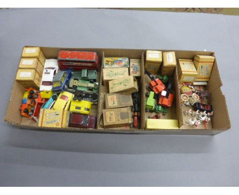 Collection of mixed vintage die-cast vehicles to include Corgi, Dinky, Matchbox Lesney etc plus 2 x boxed Brtains, 2 x boxed 