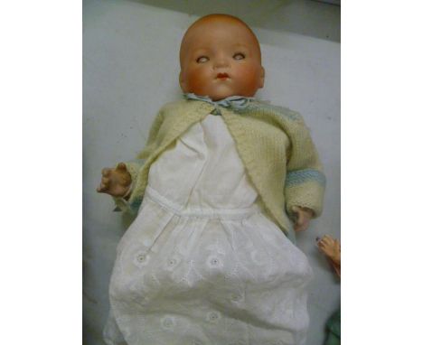 Early 20th century Armand Marseille Dream Baby Doll, Bisque Headed with sleeping blue eyes and clothed mouth, impressed marks