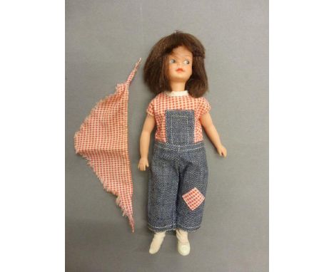 1960's Micro Mini Patch Doll ( Sindy's Friend) clothed in Dungarees (a/f)
