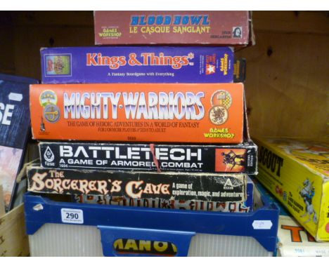 11 Boxed Games Workshop and Fantasy board games to include Blood Bowl, Mano'War, The Sorcerer's Cave, Valley of the Four Wind