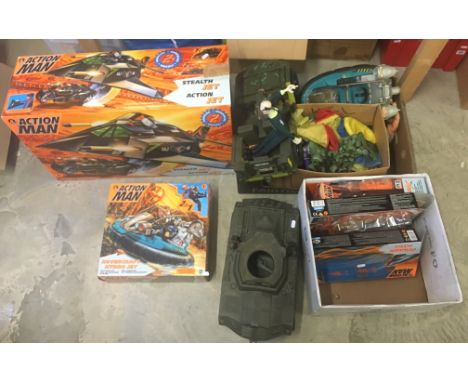 Collection of circa 1990's Hasbro Action Man including dolls, accessories, vehicles and boxes