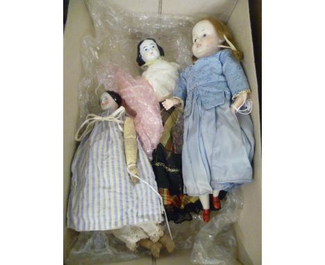 Three vintage dolls including Victorian doll and Geman Welsch doll (af)