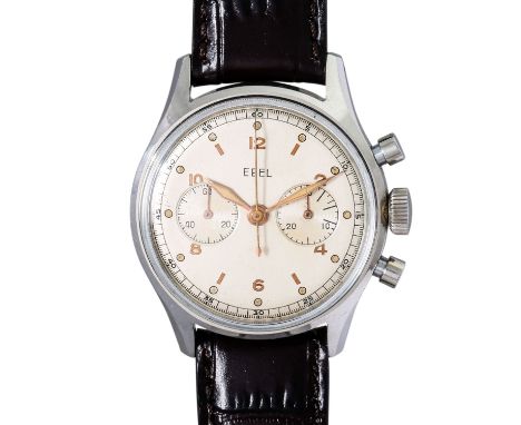 EBEL Vintage Herren Chronograph, Ref. 152-1. Ca. 1950er Jahre. Edelstahl. Handaufzug-Uhrwerk Kaliber Lemania CH27, funktionsf