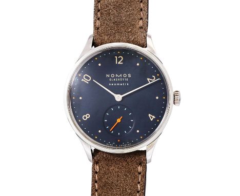 NOMOS Minimatik "Nachtblau", Ref. 1205. Armbanduhr. Aktueller Neupreis: 3.000,- Euro. Edelstahl. Automatik-Werk, Kaliber DUW 