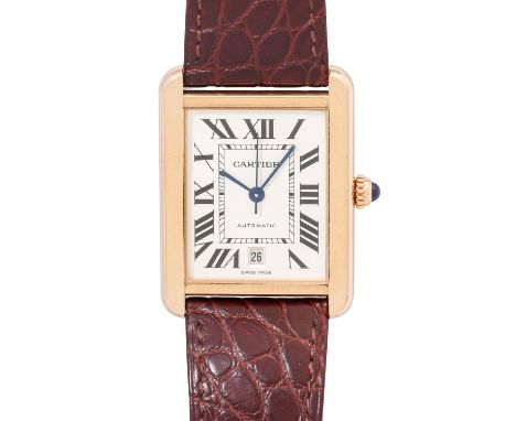 CARTIER Tank Solo XL, Ref. 3514 / W5200026. Armbanduhr. Aktueller Neupreis: 9.650,- Euro. Gold 18K/Edelstahl Gehäuseboden. Au