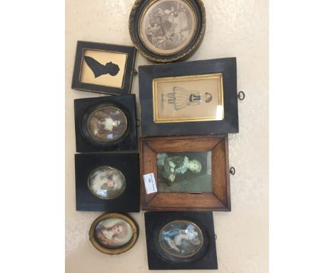 A quantity of miniatures, predominantly portrait examples, to include 19th century examples