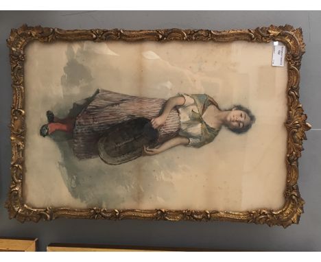 A portrait of a lady, in good quality, decorative gilt frame, H 50 x W 32 cm