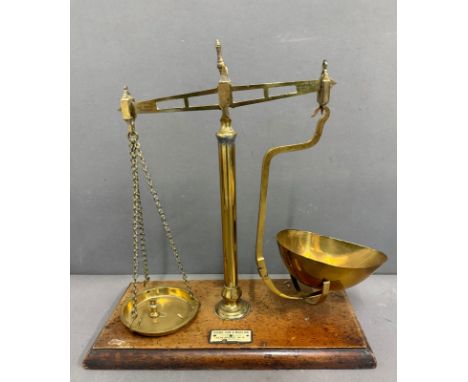 A set of brass shop scales by Young Son and Marlow of Westminster 