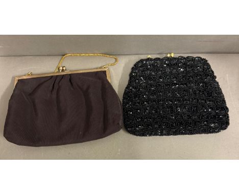 Two black vintage evening bags 