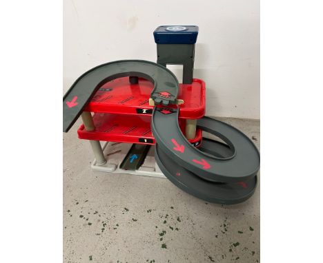 A toy city car park garage