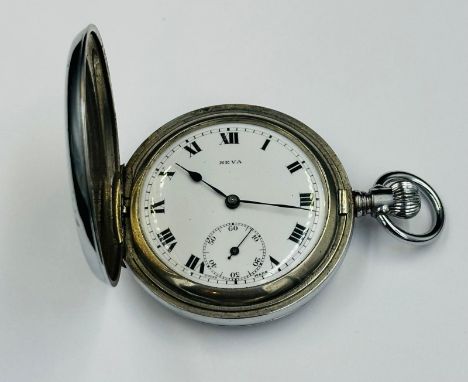 A vintage Neva hunter pocket watch