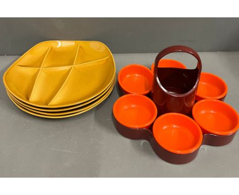 EMSA serving tray and vintage ceramic plate 