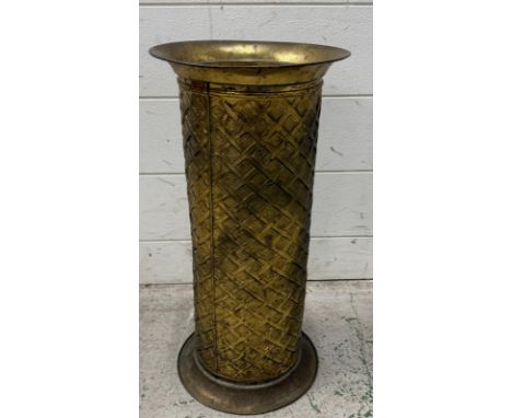 A vintage brass umbrella stand H45cm 