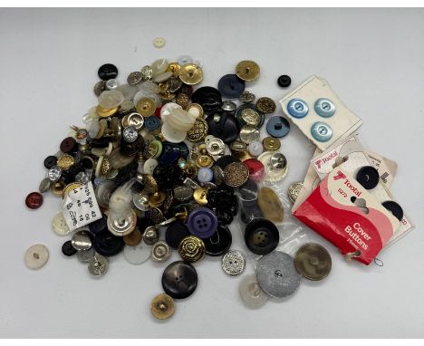 A selection of vintage buttons, various styles 