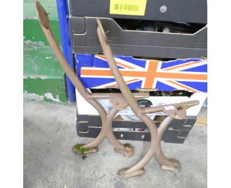 Vintage cast iron Bench ends 