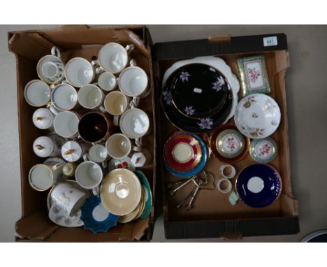 A collection of decorative and commemorative Anysley &amp; similar branded items including cups, mugs, bells, lidded boxes et
