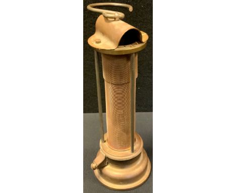 An F Thomas &amp; Williams Miners Lamp, 24cm high marked "Made In Wales U.K" to top and "F.T.W" the base 