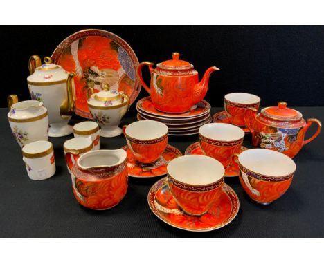 A Japanese export tea service for four,' Dragon chasing the pearl of wisdom'; another. 