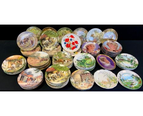 Collectors plates, assorted inc Wind in the Willows, Farming, Animals, etc, part boxed qty 