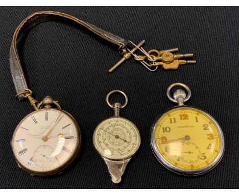 Watches - Jaeger Le Coultre Military G.S.T.P pocket watch, white dial, bold numerals, serial No F043154;  a Victorian silver 