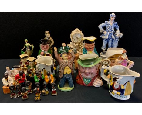 A Royal Doulton character jug, Golfer, D6784;  others, Beswick, Burlington etc;  figures, Jazz band, dancing girls etc 