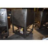 Stainless Steel Bin with Slide Gates, 4-Wheel Base, 48" x 39" x 54" Depth