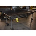 Stainless Steel Table, 6' x 2' Wide, 4-Wheel Base