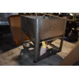 Stainless Steel Bin with Slide Gates, 4-Wheel Base, 48" x 39" x 39" Depth