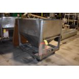 Stainless Steel Bin with Slide Gates, 4-Wheel Base, 48" x 39" x 39" Depth