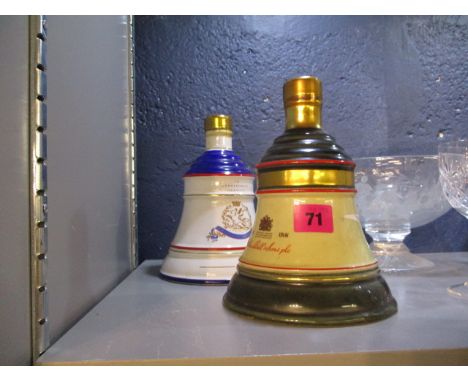 A Bells Wade Whisky decanter, Christmas 1988 and a Bells Wade Whisky decanter commemorating Princess Beatrice's birth in 1988