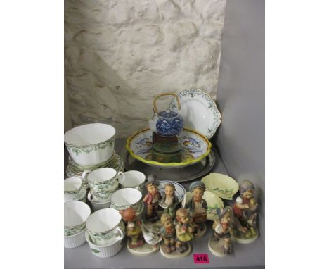 A mixed lot to include a Wedgwood part tea set and Goebel figures