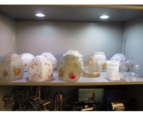 A collection of 1930s and later glass lamp shades