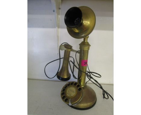 A GBC reproduction brass candlestick telephone