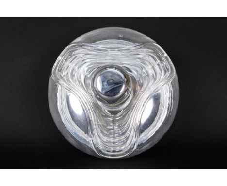 Peill & Putzler marked "Futura" design lamp in clear glass and metalPEILL & PUTZLER "Futura" design lamp in kleurloos glas en