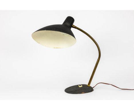 fifties' desk lamp in brass and lacquered metalFifties' bureau lamp in koper en gelakt metaal