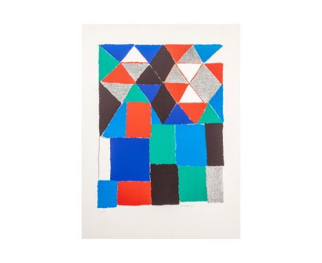 DELAUNAY SONIA (1885 - 1979)Sonia Delaunay signed lithograph printed in colors on vélin to be dated around 1970DELAUNAY SONIA