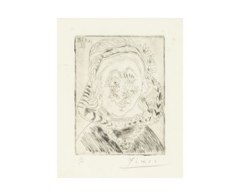 PICASSO PABLO, DIEGO, JOSÉ (1881 - 1973)Pablo Picasso signed etching "Portrait d'une Bourgeoise Hollandaise" - dated '10/8/68
