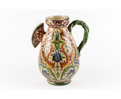 presumably Spanish ceramic vase with an "Iznik" decorKruikvaas in allicht Spaanse faïence met "Iznik" decor  -  hoogte : 38 c