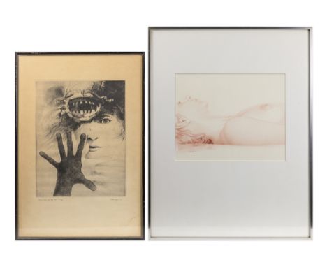 WITTEVRONGEL ROGER (° 1933)two 20th Cent. Belgian works : an etching dated '65 and a drawing dated '84, signed Roger Wittevro