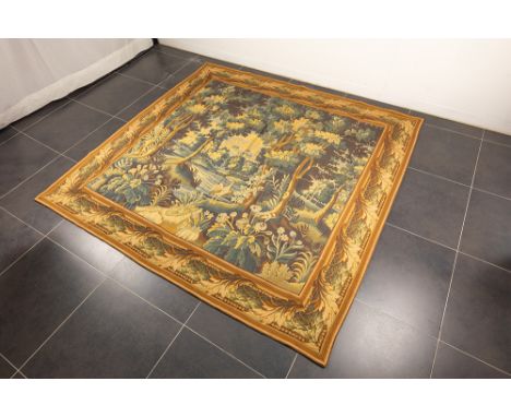19th Cent. tapestry Negentiende eeuwse gobelin (jacquard-weefsel) met een verdure - 230 x 237 cm