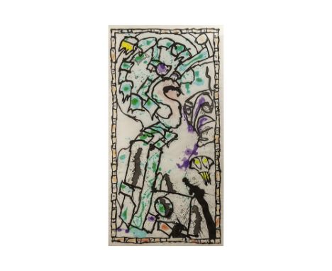 ALECHINSKY PIERRE (° 1927)20th Cent. Belgian hand-colored aquatint-etching on Japanese paper - signed Pierre Alechinsky and d