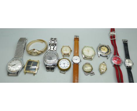 A collection of lady's and gentleman's mechanical wristwatches including Timex 