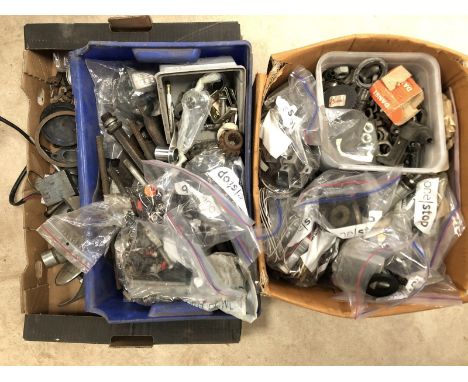 Three boxes of engine parts etc. 